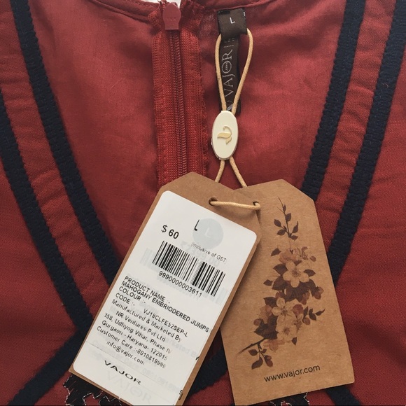 Anthropologie Vajor Mahogany Embriodered Jumpsuit - Picture 7 of 7